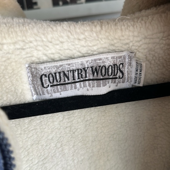 AOP vintage Vintage Country Woods Landscape Fleece Jacket Hooded Full Zip - Picture 7 of 8
